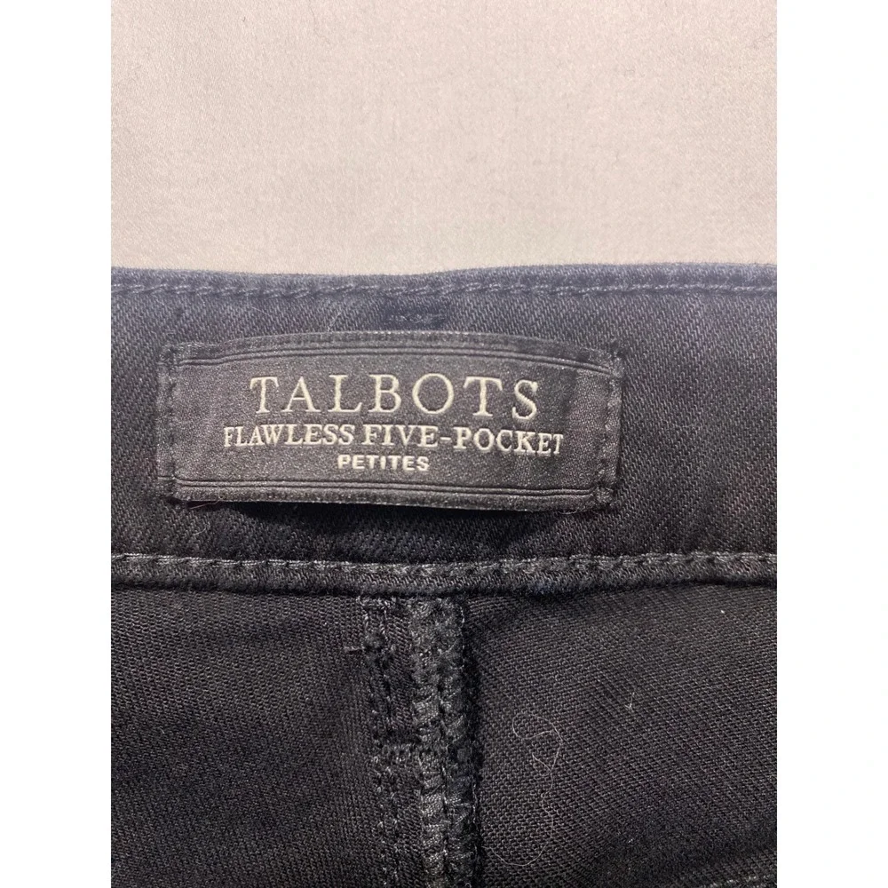 Talbots Slim Ankle Pants Womens 16P Black Excellent Flawless Five-Pocket Denim